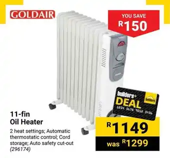 Builders Warehouse 11-fin Oil Heater offer