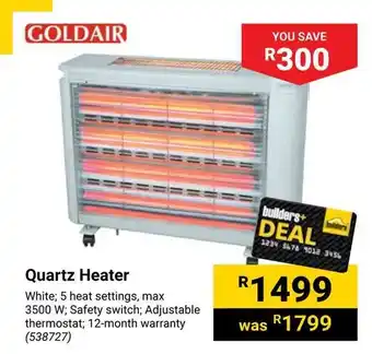 Builders Warehouse Quartz Heater offer