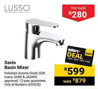 Builders Warehouse Savio Basin Mixer offer