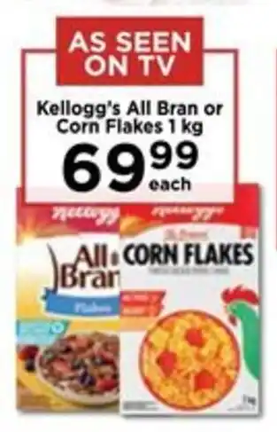 Food Lover's Market Kellogg's All Bran or Corn Flakes 1 kg offer