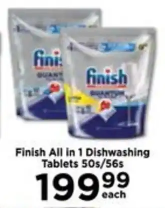 Food Lover's Market Finish All in 1 Dishwashing Tablets 50s/56s offer