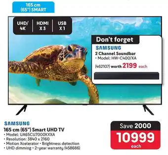 Makro SAMSUNG 165 cm (65") Smart UHD TV offer