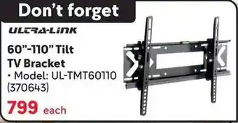 ULTRA-LINK 60"-110" Tilt TV Bracket