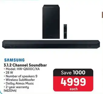 Makro SAMSUNG 3.1.2 Channel Soundbar offer