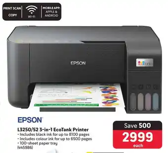 Makro L3250/52 3-in-1 EcoTank Printer offer