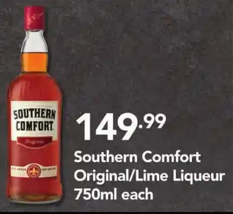 Shoprite Southern Comfort Original/Lime Liqueur 750ml each offer