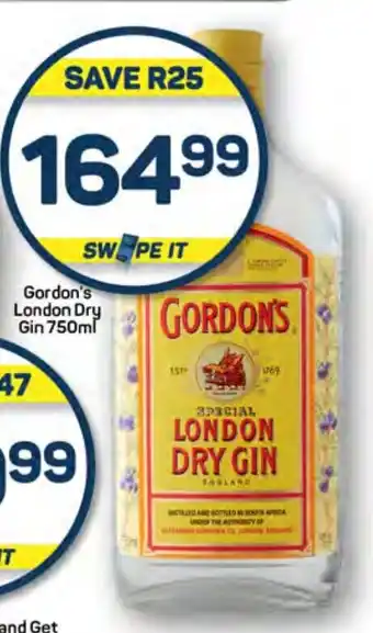 Pick n Pay Liquor Gordon's London Dry Gin 750ml offer