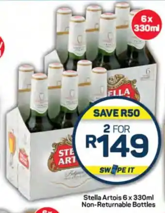 Pick n Pay Liquor Stella Artois 6 x 330ml Non-Returnable Bottles offer