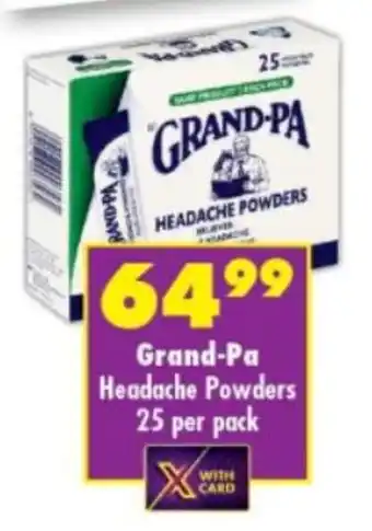 Shoprite Grand-Pa Headache Powders 25 per pack offer