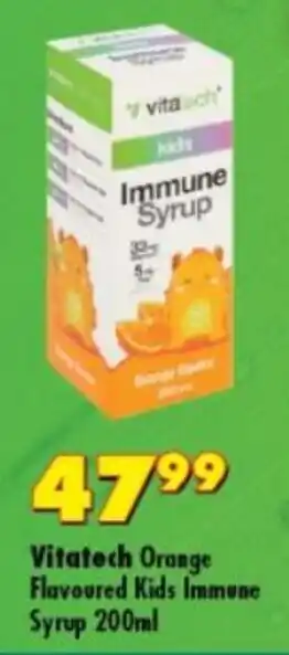 Shoprite Vitatech Orange Flavoured Kids Immune Syrup 200ml offer