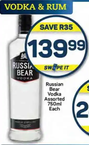 Pick n Pay Russian Bear Vodka Assorted 750ml Each offer