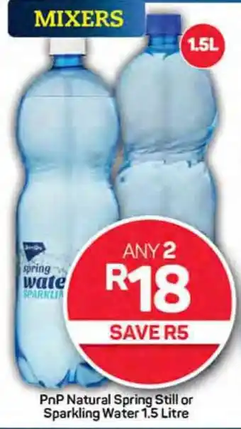 Pick n Pay PnP Natural Spring Still or Sparkling Water 1.5 Litre offer