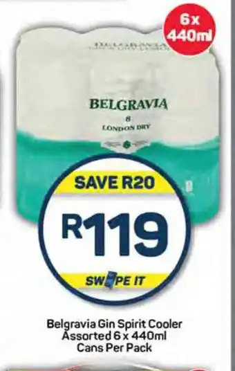 Pick n Pay Belgravia Gin Spirit Cooler Assorted 6 x 440ml Cans Per Pack offer