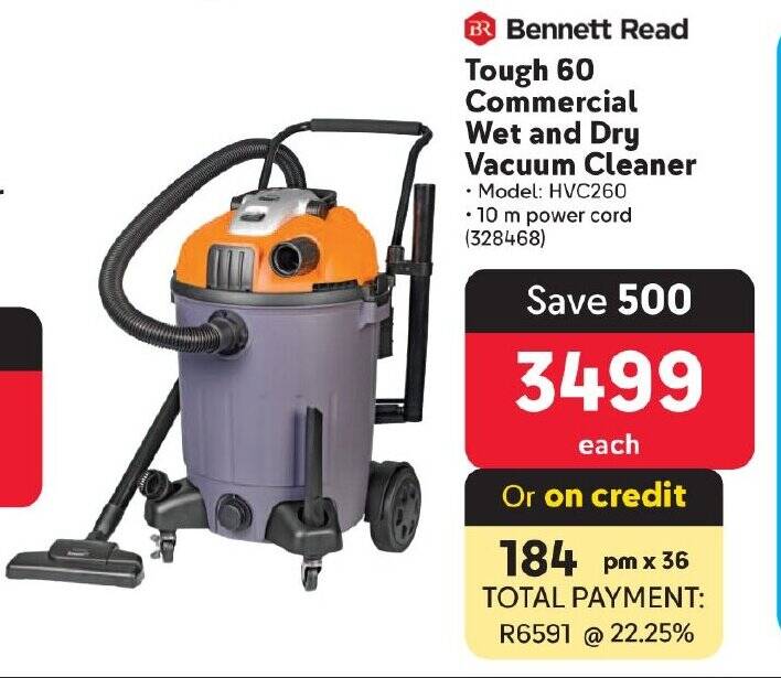 Tough 60 Commercial Wet and Dry Vacuum Cleaner offer at Makro