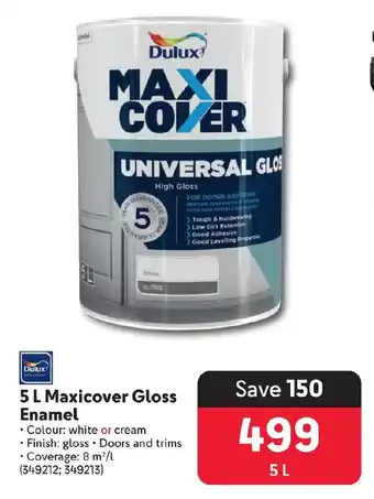 Makro Dulux 5 L Maxicover Gloss Enamel offer