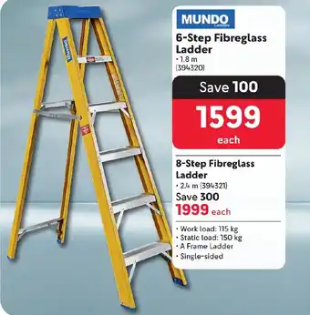 Makro 6-Step Fibreglass Ladder offer