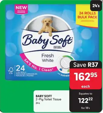 Makro BABY SOFT 2-Ply Toilet Tissue 24's offer