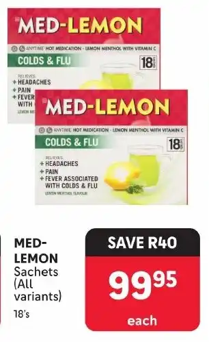 Makro MED-LEMON Sachets (All variants) 18's offer