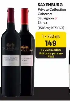 Makro SAXENBURG Private Collection Cabernet Sauvignon or Shiraz offer