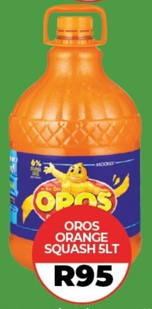 OROS ORANGE SQUASH 5LT offer at 1UP