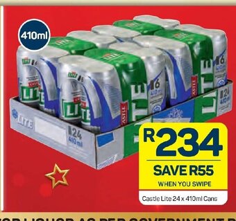 Pick n Pay Liquor Castle Lite 24 x 410 ml Cans offer