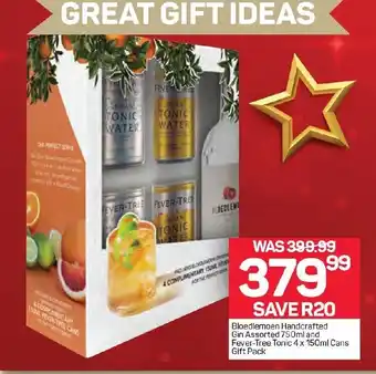 Pick n Pay Liquor Bloedlemoen Handcrafted Gin Assorted 750ml and Fever-Tree Tonic 4 x 150ml Cans Gift Pack offer