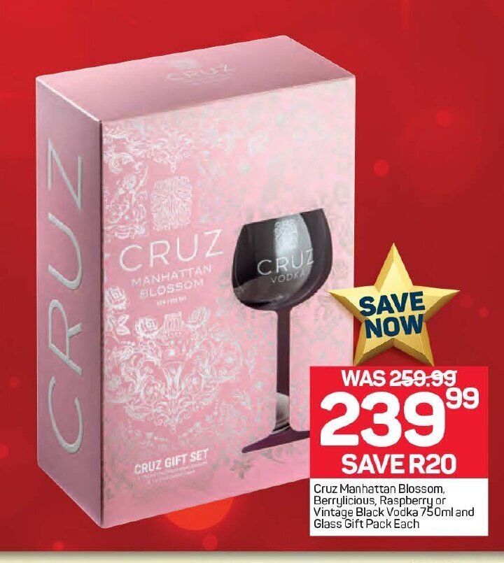 Cruz Manhattan Blossom, Berrylicious, Raspberry or Vintage Black Vodka