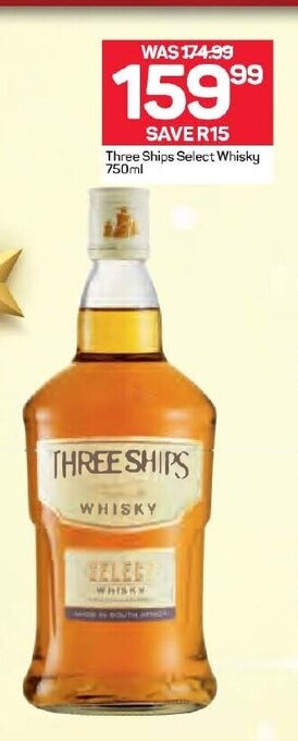 Pick n Pay Liquor Three Ships Select Whisky 750ml offer
