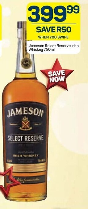 Pick n Pay Liquor Jameson Select Reserve Irish Whiskey 750ml offer