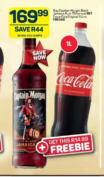 Pick n Pay Liquor Captain Morgan Black Jamaica Rum 750ml offer