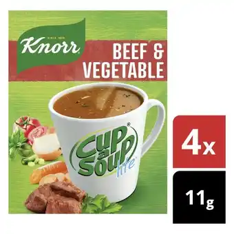 Pick n Pay Liquor Knorr Cup-A-Soup Lite Beef & Vegetable Instant Soup 4 x 11g offer