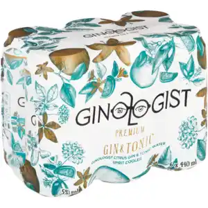 Shoprite Liquor Ginologist Gin & Tonic Spirit Cooler Cans 6 x 440ml offer