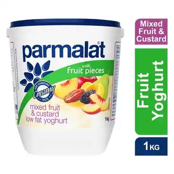 Pick n Pay Liquor Parmalat Medium Fat Mixed Fruit & Fruit & Custard Yoghurt 1kg offer