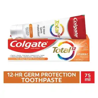 Pick n Pay Liquor Colgate Total 12 Vitamin C Antigerm Multibenefit Toothpaste 75ml offer