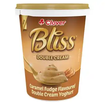 Pick n Pay Liquor Clover Bliss Caramel Fudge Flavoured Double Cream Yoghurt 500g offer