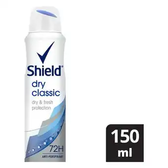 Pick n Pay Liquor Shield Women Dry Classic Antiperspirant Deodorant Body Spray 150ml offer