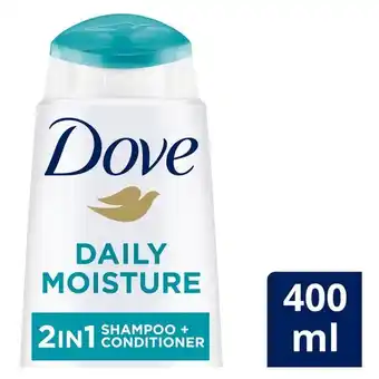 Pick n Pay Liquor Dove Daily Hair Moisture 2in1 Shampoo & Conditioner for Dry Hair 400ml offer