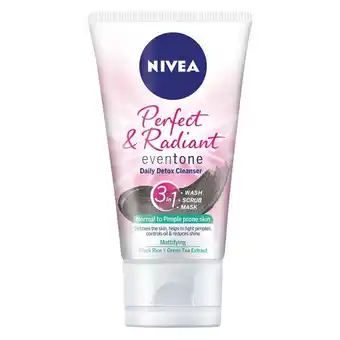 Pick n Pay Liquor Nivea Perfect & Radiant 3 In 1 Charcoal Face Scrub 150ml offer