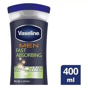Pick n Pay Liquor Vaseline Men Fast Absorbing Moisturizing Body Lotion for Dry Skin 400ml offer