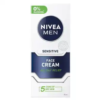 Pick n Pay Liquor Nivea for Men Sensitive Moisturiser 75ml offer