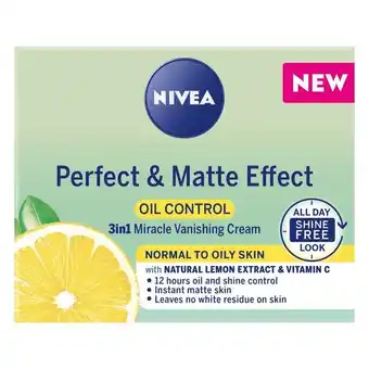 Nivea Perfect & Matte Vanish Cream Normal Oily 50ml