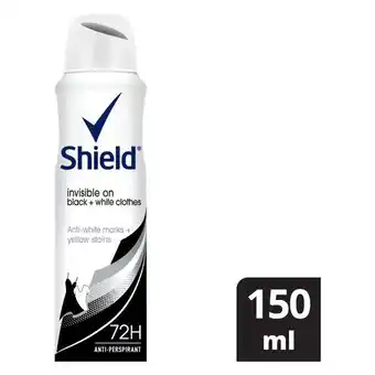 Pick n Pay Liquor Shield Women Invisible Black & White Antiperspirant Deodorant Body Spray 150ml offer