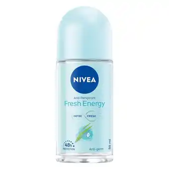 Pick n Pay Liquor Nivea Roll On Energy Fresh 50ml offer