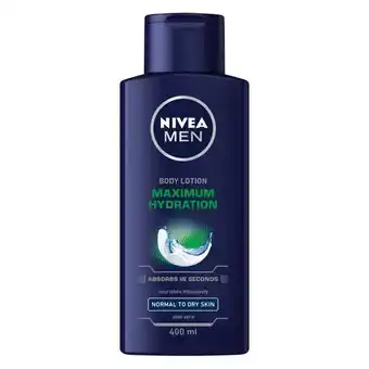 Pick n Pay Liquor Nivea For Men Max Hydration Body Lotion 400ml offer