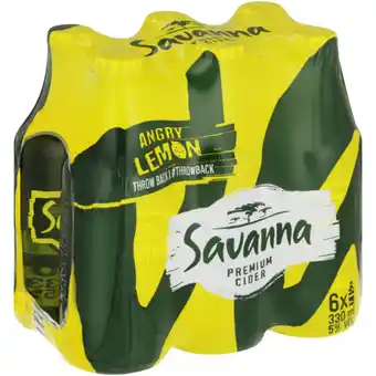 Checkers Liquor Shop Savanna Angry Lemon Premium Cider Bottles 6 x 330ml offer