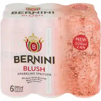 Bernini Blush Sparkling Spritzer Can 6 x 500ml