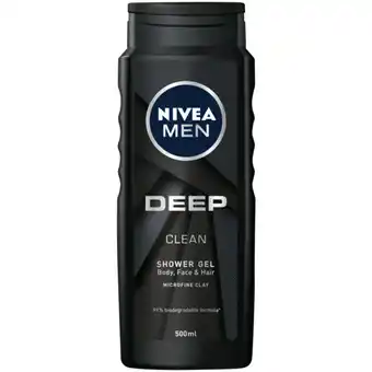 Checkers Liquor Shop NIVEA MEN Deep Clean Shower Gel 500ml offer