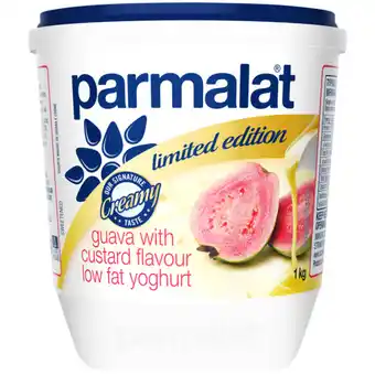 Checkers Liquor Shop Parmalat Limited Edition Guava With Custard Flavoured Low Fat Yoghurt 1kg offer