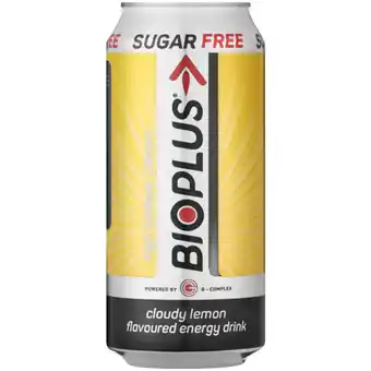 Checkers Liquor Shop Bioplus Sugar Free Cloudy Lemon Flavoured Energy Drink 440ml offer