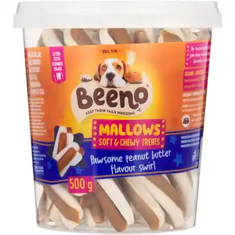 BEENO Mallows Peanut Butter Flavour Dog Treats 500g